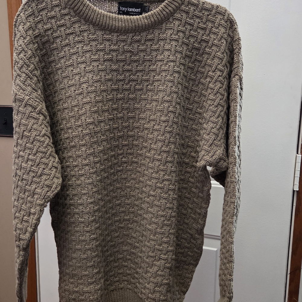 Tony Lambert Men's Tan Sweater Sz XL